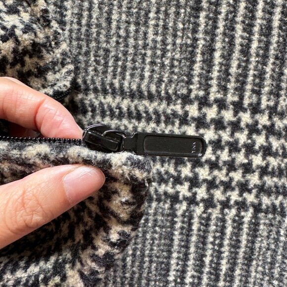 VINTAGE TALBOTS ZIPPER JACKET HERRINGBONE BLACK WHITE SIZE LARGE - Picture 9 of 10